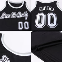 Custom Basketball Jersey, Black White Gray Sportswear Jersey Shirt, Athletic Mesh Moisture Wicking Jersey, Casual Gift for Men