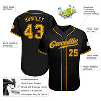 Custom Baseball Jersey, Black Gold Sportswear Jersey Shirt, Athletic Button Down Moisture Wicking Jersey, Casual Gift for Men, Style Black0352
