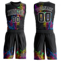 Custom Basketball Jersey, Black White Sportswear Jersey Shirt, Athletic Mesh Moisture Wicking Jersey, Casual Gift for Men, Style Black1003