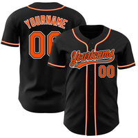 Custom Baseball Jersey, Black Orange White Sportswear Jersey Shirt, Athletic Button Down Moisture Wicking Jersey, Casual Gift for Men