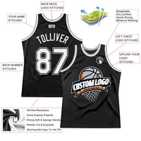 Custom Basketball Jersey, Black White Gray Throwback Sportswear Jersey Shirt, Athletic Mesh Moisture Wicking Jersey, Casual Gift for Men