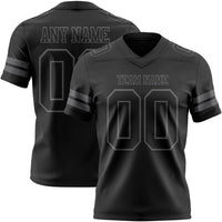 Custom Football Jersey, Black Gray Sportswear Jersey Shirt, Athletic Moisture Wicking Breathable Jersey, Casual Gift for Men