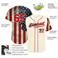 Custom Baseball Jersey, Cream Red Sportswear Jersey Shirt, Athletic Button Down Moisture Wicking Jersey, Casual Gift for Men, Style Cream0272