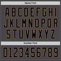 Custom Hockey Jersey, Gray Black Old Gold Sportswear Jersey Shirt, Athletic Long Sleeve V Neck Jersey, Casual Gift for Men, Style DarkGray0001