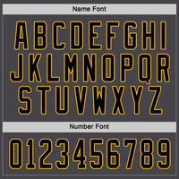 Custom Hockey Jersey, Gray Black Gold Sportswear Jersey Shirt, Athletic Long Sleeve V Neck Jersey, Casual Gift for Men
