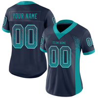 Custom Football Jersey, Navy Teal Gray Sportswear Jersey Shirt, Athletic Moisture Wicking Breathable Jersey, Casual Gift for Men