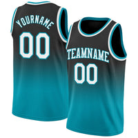 Custom Basketball Jersey, Black White Teal Fashion Sportswear Jersey Shirt, Athletic Mesh Moisture Wicking Jersey, Casual Gift for Men