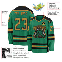 Custom Hockey Jersey, Kelly Green Old Sportswear Jersey Shirt, Athletic Long Sleeve V Neck Jersey, Casual Gift for Men, Style KellyGreen0280