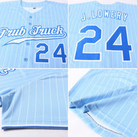 Custom Baseball Jersey, Light Sportswear Jersey Shirt, Athletic Button Down Moisture Wicking Jersey, Casual Gift for Men, Style LightBlue0087