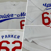 Custom Baseball Jersey, White Red Sportswear Jersey Shirt, Athletic Button Down Moisture Wicking Jersey, Casual Gift for Men, Style White1194