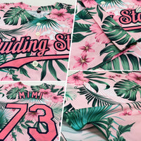 Custom Baseball Jersey, White Pink Navy Sportswear Jersey Shirt, Athletic Button Down Moisture Wicking Jersey, Casual Gift for Men