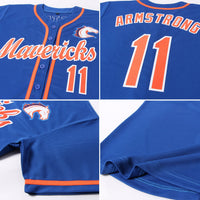 Custom Baseball Jersey, Royal Orange Sportswear Jersey Shirt, Athletic Button Down Moisture Wicking Jersey, Casual Gift for Men, Style NewYK0211