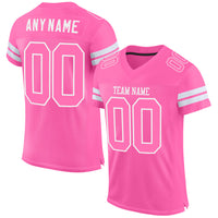 Custom Football Jersey, Pink White Sportswear Jersey Shirt, Athletic Mesh Moisture Wicking Jersey, Casual Gift for Men