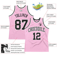 Custom Basketball Jersey, Pink Black White Sportswear Jersey Shirt, Athletic Mesh Moisture Wicking Jersey, Casual Gift for Men, Style Pink0151