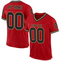 Custom Football Jersey, Red Black Old Gold Sportswear Jersey Shirt, Athletic Mesh Moisture Wicking Jersey, Casual Gift for Men