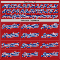 Custom Baseball Jersey, Red White Royal Pinstripe Sportswear Jersey Shirt, Athletic Button Down Moisture Wicking Jersey, Casual Gift for Men
