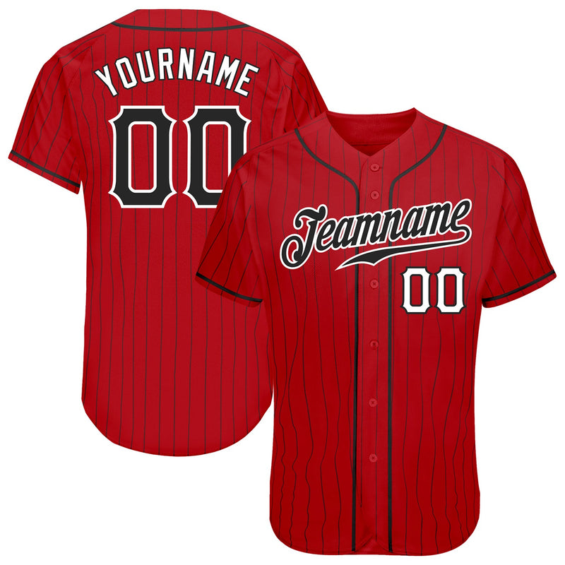 Custom Baseball Jersey, Red Black Sportswear Jersey Shirt, Athletic Button Down Moisture Wicking Jersey, Casual Gift for Men, Style Red0431