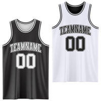 Custom Basketball Jersey, Black White Sportswear Jersey Shirt, Athletic Mesh Moisture Wicking Jersey, Casual Gift for Men, Style ReversibleD0001