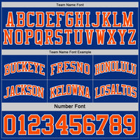 Custom Basketball Jersey, Royal Orange White Sportswear Jersey Shirt, Athletic Mesh Moisture Wicking Jersey, Casual Gift for Men