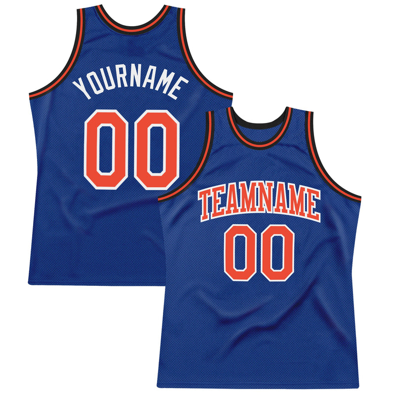 Custom Basketball Jersey, Royal Orange Sportswear Jersey Shirt, Athletic Mesh Moisture Wicking Jersey, Casual Gift for Men, Style Royal0341