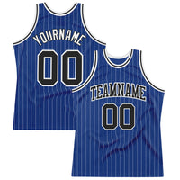 Custom Basketball Jersey, Royal White Black Pinstripe Sportswear Jersey Shirt, Athletic Mesh Moisture Wicking Jersey, Casual Gift for Men