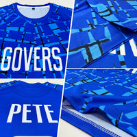 Custom Soccer Jersey, Royal White Sportswear Jersey Shirt, Athletic Mesh Moisture Wicking Jersey, Casual Gift for Men, Style Soccer0058