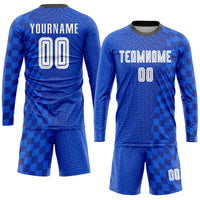 Custom Soccer Jersey, Royal White Black Sportswear Jersey Shirt, Athletic Mesh Moisture Wicking Jersey, Casual Gift for Men