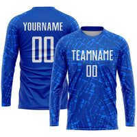 Custom Soccer Jersey, Royal White Sportswear Jersey Shirt, Athletic Mesh Moisture Wicking Jersey, Casual Gift for Men, Style Soccer0058