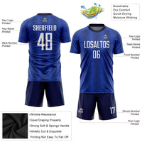 Custom Soccer Jersey, Royal White Navy Sportswear Jersey Shirt, Athletic Mesh Moisture Wicking Jersey, Casual Gift for Men, Style Soccer0084