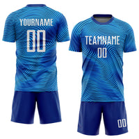 Custom Soccer Jersey, Light Blue White Royal Sportswear Jersey Shirt, Athletic Mesh Moisture Wicking Jersey, Casual Gift for Men