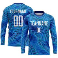 Custom Soccer Jersey, Light Blue White Royal Sportswear Jersey Shirt, Athletic Mesh Moisture Wicking Jersey, Casual Gift for Men