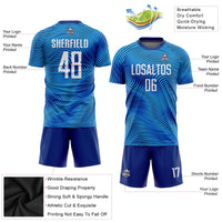 Custom Soccer Jersey, Light Blue White Royal Sportswear Jersey Shirt, Athletic Mesh Moisture Wicking Jersey, Casual Gift for Men