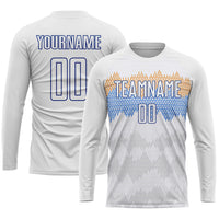 Custom Soccer Jersey, White Royal Sportswear Jersey Shirt, Athletic Mesh Moisture Wicking Jersey, Casual Gift for Men, Style Soccer0136