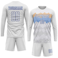 Custom Soccer Jersey, White Royal Sportswear Jersey Shirt, Athletic Mesh Moisture Wicking Jersey, Casual Gift for Men, Style Soccer0136