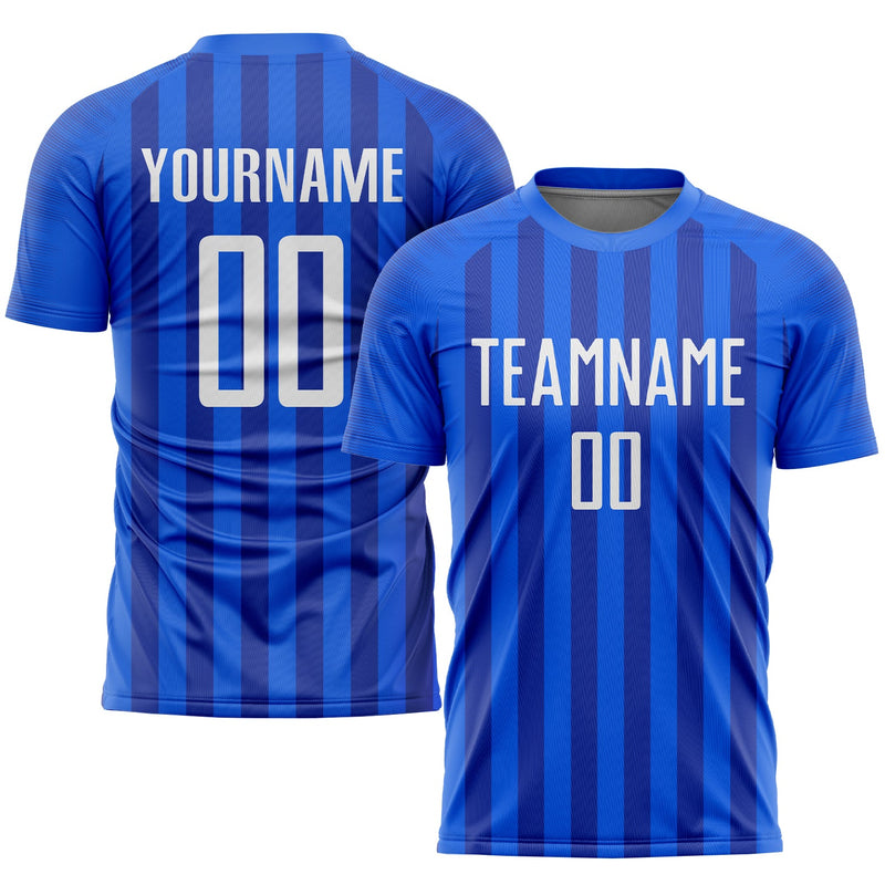 Custom Soccer Jersey, Royal White Sportswear Jersey Shirt, Athletic Mesh Moisture Wicking Jersey, Casual Gift for Men, Style Soccer0148