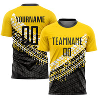 Custom Soccer Jersey, Gold Black White Sportswear Jersey Shirt, Athletic Mesh Moisture Wicking Jersey, Casual Gift for Men