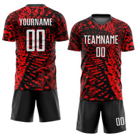 Custom Soccer Jersey, Red Black White Sportswear Jersey Shirt, Athletic Mesh Moisture Wicking Jersey, Casual Gift for Men, Style Soccer0169