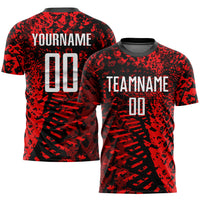 Custom Soccer Jersey, Red Black White Sportswear Jersey Shirt, Athletic Mesh Moisture Wicking Jersey, Casual Gift for Men, Style Soccer0169
