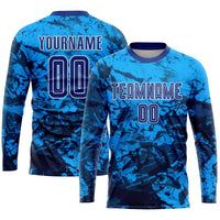 Custom Soccer Jersey, Royal White Sportswear Jersey Shirt, Athletic Mesh Moisture Wicking Jersey, Casual Gift for Men, Style Soccer0287