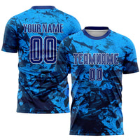 Custom Soccer Jersey, Royal White Sportswear Jersey Shirt, Athletic Mesh Moisture Wicking Jersey, Casual Gift for Men, Style Soccer0287