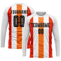 Custom Soccer Jersey, White Black Orange Sportswear Jersey Shirt, Athletic Mesh Moisture Wicking Jersey, Casual Gift for Men, Style Soccer0306