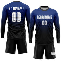 Custom Soccer Jersey, Royal White Black Fashion Sportswear Jersey Shirt, Athletic Mesh Moisture Wicking Jersey, Casual Gift for Men