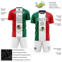 Custom Soccer Jersey, Kelly Green White Sportswear Jersey Shirt, Athletic Mesh Moisture Wicking Jersey, Casual Gift for Men