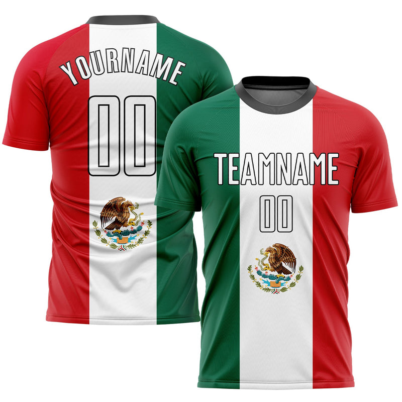 Custom Soccer Jersey, Kelly Green White Sportswear Jersey Shirt, Athletic Mesh Moisture Wicking Jersey, Casual Gift for Men