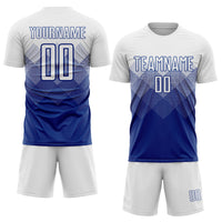 Custom Soccer Jersey, Royal White Sportswear Jersey Shirt, Athletic Mesh Moisture Wicking Jersey, Casual Gift for Men, Style Soccer0585