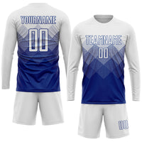 Custom Soccer Jersey, Royal White Sportswear Jersey Shirt, Athletic Mesh Moisture Wicking Jersey, Casual Gift for Men, Style Soccer0585