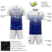 Custom Soccer Jersey, Royal White Sportswear Jersey Shirt, Athletic Mesh Moisture Wicking Jersey, Casual Gift for Men, Style Soccer0585