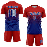 Custom Soccer Jersey, Red Royal White Sportswear Jersey Shirt, Athletic Mesh Moisture Wicking Jersey, Casual Gift for Men, Style Soccer0605