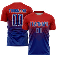 Custom Soccer Jersey, Red Royal White Sportswear Jersey Shirt, Athletic Mesh Moisture Wicking Jersey, Casual Gift for Men, Style Soccer0605