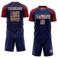 Vintage Soccer Jersey, Crimson Navy Cream Sportswear Jersey Shirt, Athletic Mesh Moisture Wicking Jersey, Casual Gift for Men